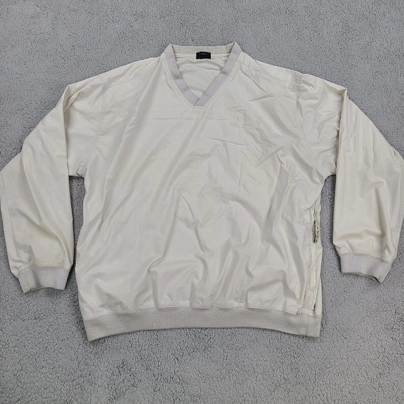 Izod Jacket Adult Large Beige Windbreaker Golf‎ Golfing Coat Pullover Mens - Picture 1 of 12